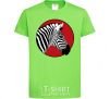 Kids T-shirt A zebra in a red circle orchid-green фото