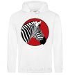 Men`s hoodie A zebra in a red circle White фото