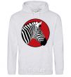 Men`s hoodie A zebra in a red circle sport-grey фото