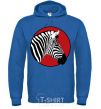 Men`s hoodie A zebra in a red circle royal фото