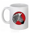 Ceramic mug A zebra in a red circle White фото