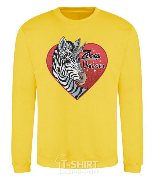 Sweatshirt Zebra unicorn yellow фото