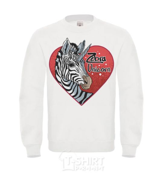 Sweatshirt Zebra unicorn White фото