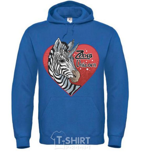 Men`s hoodie Zebra unicorn royal фото