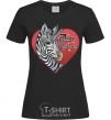 Women's T-shirt Zebra unicorn black фото