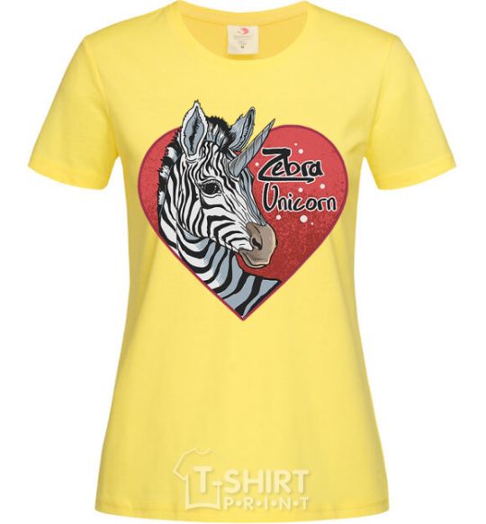 Women's T-shirt Zebra unicorn cornsilk фото