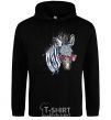 Men`s hoodie A zebra with glasses black фото