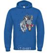 Men`s hoodie A zebra with glasses royal фото