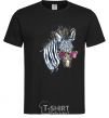 Men's T-Shirt A zebra with glasses black фото