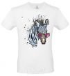 Men's T-Shirt A zebra with glasses White фото