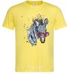 Men's T-Shirt A zebra with glasses cornsilk фото