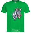 Men's T-Shirt A zebra with glasses kelly-green фото