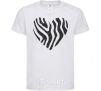 Kids T-shirt Heart zebra cracks White фото