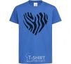 Kids T-shirt Heart zebra cracks royal-blue фото