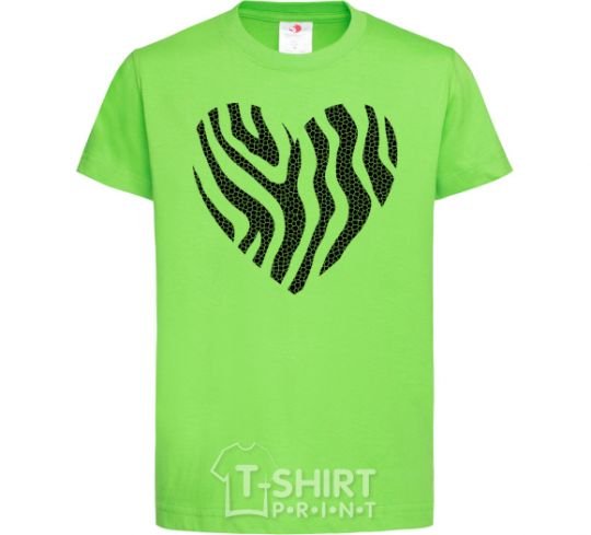 Kids T-shirt Heart zebra cracks orchid-green фото
