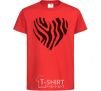Kids T-shirt Heart zebra cracks red фото