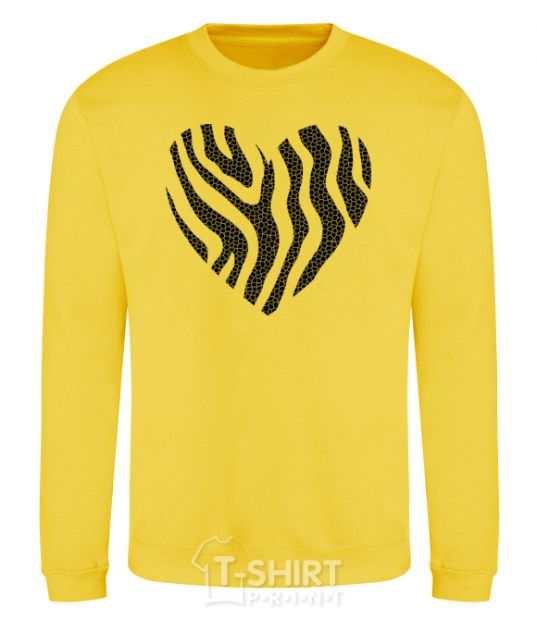 Sweatshirt Heart zebra cracks yellow фото