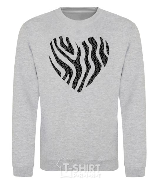 Sweatshirt Heart zebra cracks sport-grey фото