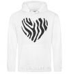 Men`s hoodie Heart zebra cracks White фото