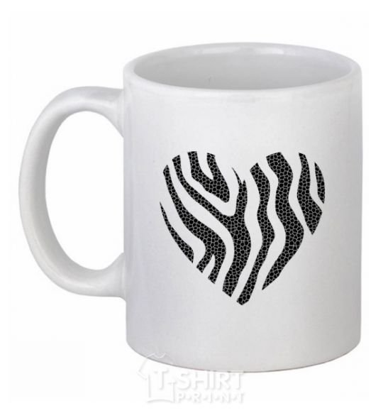 Ceramic mug Heart zebra cracks White фото