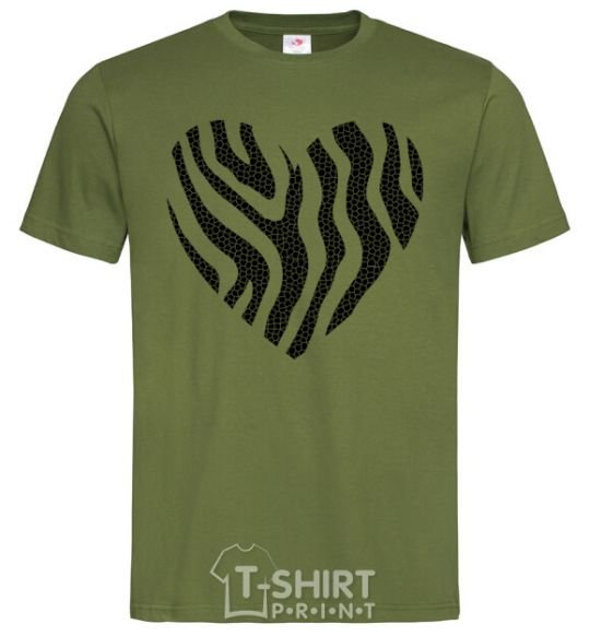 Men's T-Shirt Heart zebra cracks millennial-khaki фото
