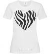 Women's T-shirt Heart zebra cracks White фото
