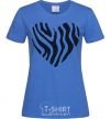 Women's T-shirt Heart zebra cracks royal-blue фото