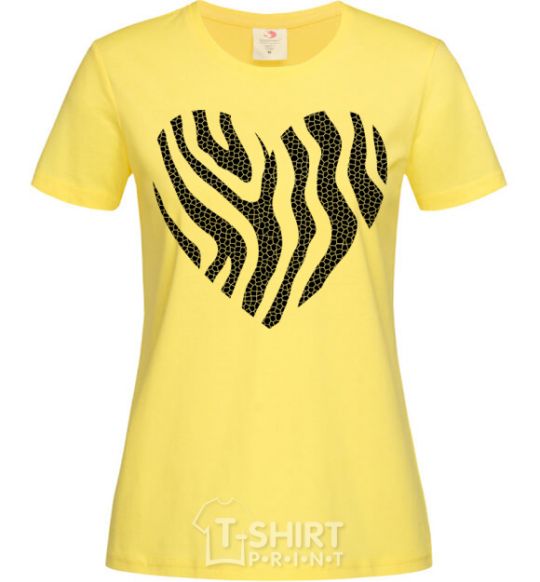 Women's T-shirt Heart zebra cracks cornsilk фото