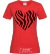 Women's T-shirt Heart zebra cracks red фото