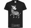 Kids T-shirt A cartoon zebra black фото