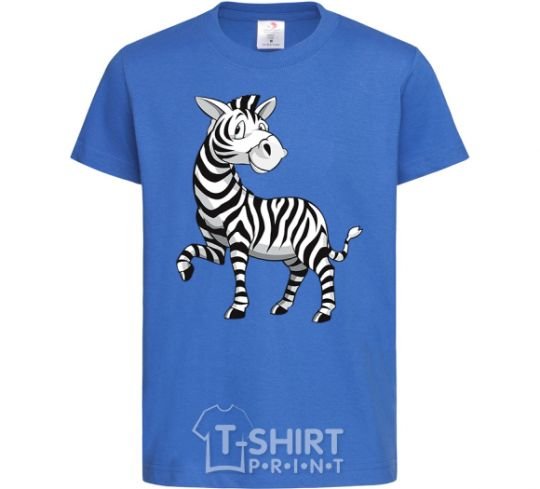 Kids T-shirt A cartoon zebra royal-blue фото