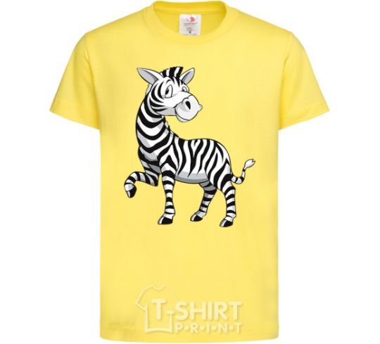Kids T-shirt A cartoon zebra cornsilk фото