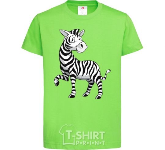 Kids T-shirt A cartoon zebra orchid-green фото