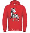 Men`s hoodie A cartoon zebra bright-red фото