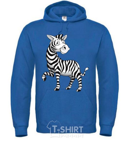Men`s hoodie A cartoon zebra royal фото