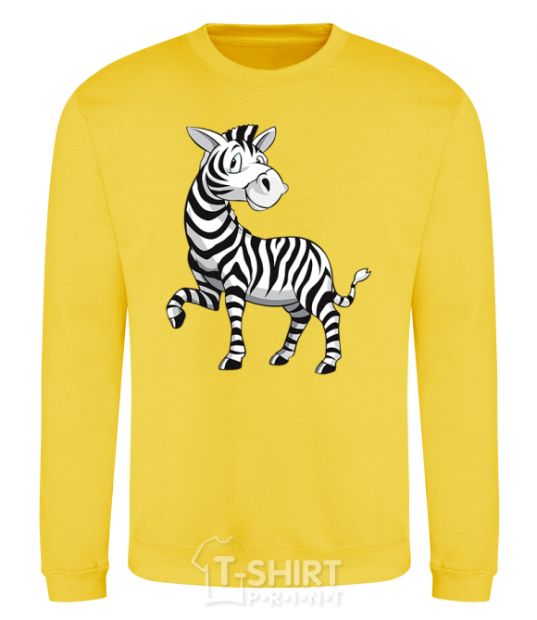 Sweatshirt A cartoon zebra yellow фото