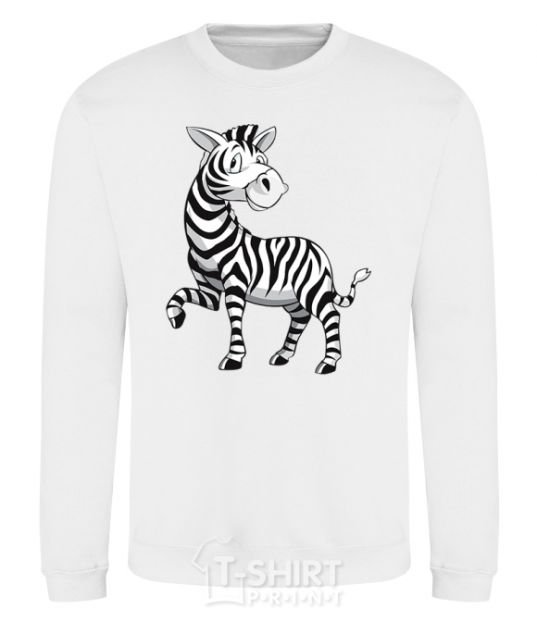 Sweatshirt A cartoon zebra White фото