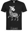 Men's T-Shirt A cartoon zebra black фото
