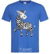 Men's T-Shirt A cartoon zebra royal-blue фото