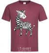 Men's T-Shirt A cartoon zebra burgundy фото