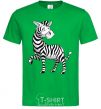 Men's T-Shirt A cartoon zebra kelly-green фото