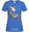 Women's T-shirt A cartoon zebra royal-blue фото