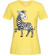 Women's T-shirt A cartoon zebra cornsilk фото