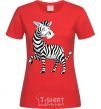Women's T-shirt A cartoon zebra red фото