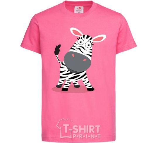 Детская футболка Удивленная зебра Ярко-розовый фото