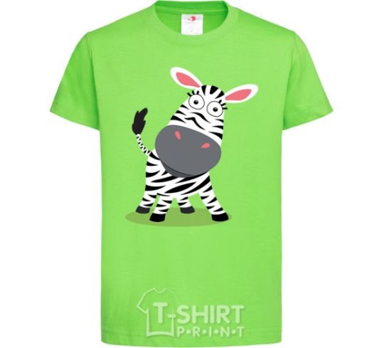 Kids T-shirt A surprised zebra orchid-green фото