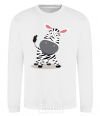 Sweatshirt A surprised zebra White фото