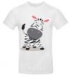 Men's T-Shirt A surprised zebra White фото