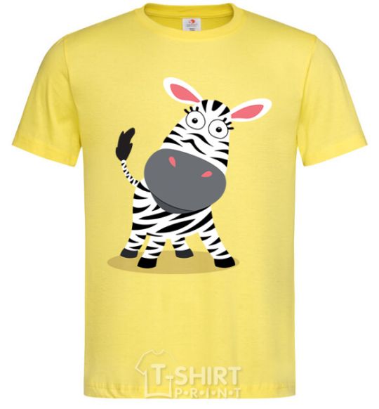 Men's T-Shirt A surprised zebra cornsilk фото