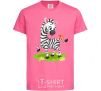 Kids T-shirt A zebra with a butterfly heliconia фото